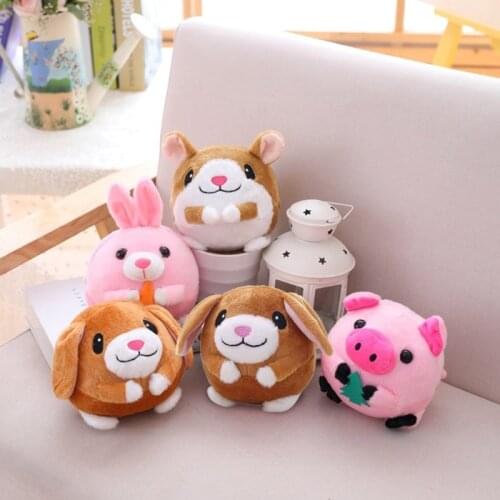 Pet Bouncing Jump Ball Cartoon Pig Dog Doll Toy USB Electric Plush Beating Sing B36E
