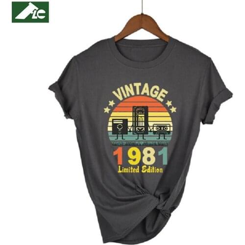 100 cotton Never Forget shirts women clothing Cassette Tape 80s Vintage 1981 t shirt girl tees 90s harajuku unisex mens tops 3XL