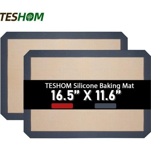 Silicone Baking Mats Set of 2, 100% Non-Stick Reusable Food Safe Baking Sheet, Easy to Clean 2 Pack For Macaron, Pastry, Cookie