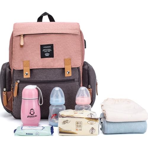 Lequeen Diaper Bag Backpack Baby Nappy Changing Bags Multifunction Waterproof Travel Back Pack with Changing Pad Stroller Straps
