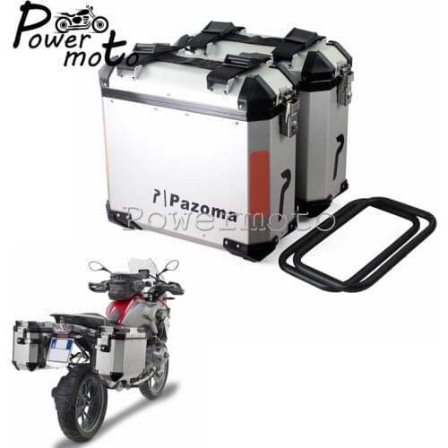 Universal Motorcycle Chrome 36L Side Case Side Box Pannier Storage Cargo Travel Luggage Carrier For BMW R1200 F800 Honda Suzuki