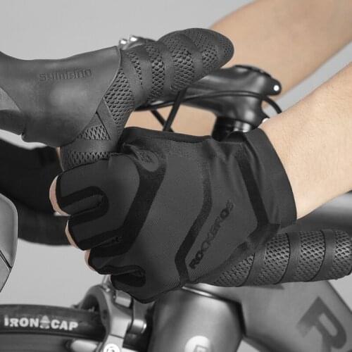 ROCKBROS Cycling Mens Gloves Breathable Shockproof Cycling Gloves Summer Fingerless Gloves MTB Mountain Bicycle Gloves Sports