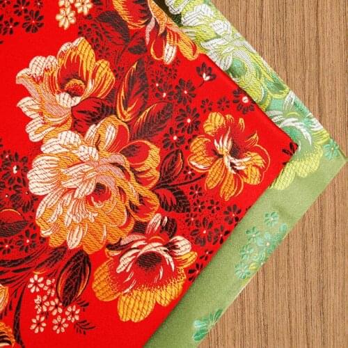 Vintage Chinese imitation silk brocade jacquard pattern designer fabrics for sewing cheongsam and kimono DIY patchwork material