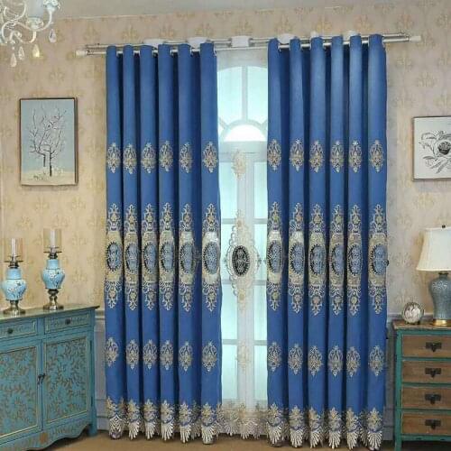 High-grade water-soluble yarn embroidery curtains for living room European luxury embroidered tulle Window Curtain Fabric Drapes