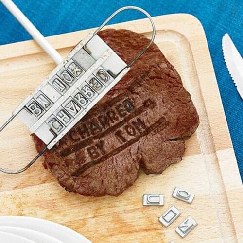 BBQ Branding Iron 55Letters DIY Barbecue Letter Printed BBQ Steak Tool Meat Grill Forks Barbecue Tool Accessories kitchen stuff