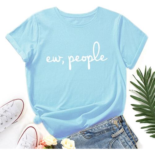 Women Cotton Plus Size T-Shirt Top Graphic Tee Female Summer Short Sleeve Tops Tees Letter People Print Funny Shirts Clothes