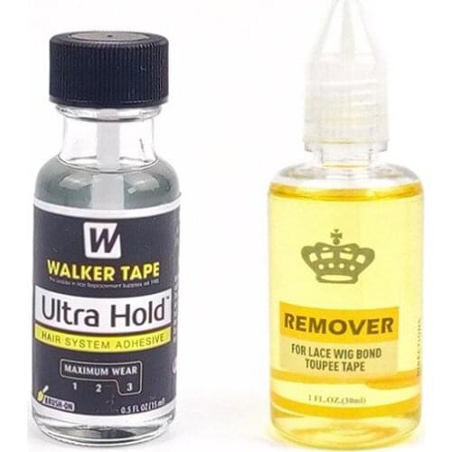 Ultra Hold Liquid Bond With 1OZ Remover Hair System Adhesive Brush-on Lace Wig Silicone Glue For Wigs/Toupee/Closure 0.5OZ