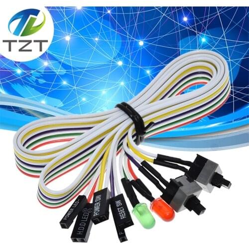1PCS 65CM Slim PC Compute Motherboard Power Cable Original On Off Reset with LED Light PC Power Reset Switch Push Button Switch
