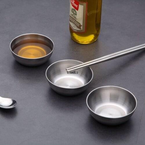 10/5pcs Stainless Steel Small Sauce Dish Kitchen Sushi Vinegar Soy Sauce Plate Home Tableware Food Seasoning Tray