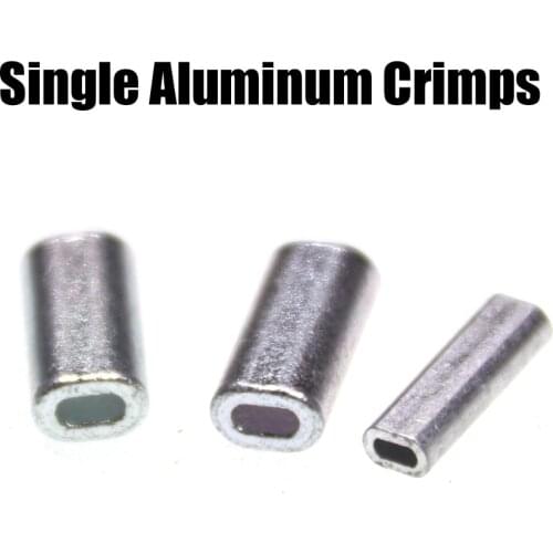 100pcs Single Aluminum Flat Tubes Fishing Wire & Leader Fix Crimps Saltwater Fishing Rigging Connector Accessories 1.0/1.2/1.5mm