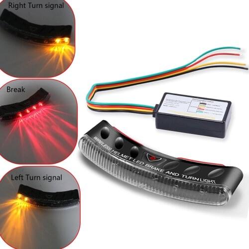 12V 5W Wireless LED Universal Motor Motorcycle Helmet Brake Turn Signal Light Warning Light Motorcycle Helmets Lamp