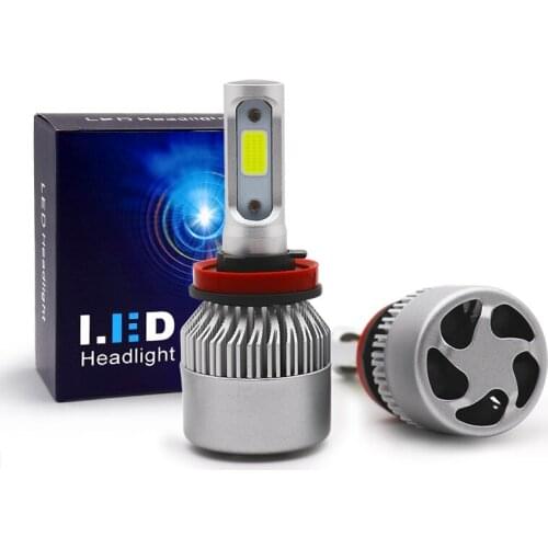 2PCS Car S2 Headlight Kit H1 H4 H7 LED H11 H13 9005 Hb3 9006 Hb4 Light Lamp Bulbs 12V 24V 72W 6500K 8000LM Auto Headlamp Lights