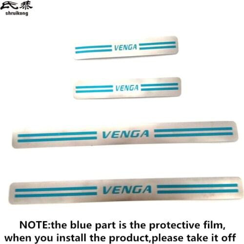 4pcs/lot stainless steel material Welcome Scuff Plate pedals car door sill pedals cover for 2009-2020 KIA VENGA