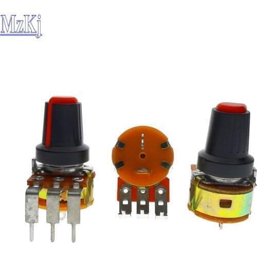 5PCS HOT New Single Potentiometer WH148 15MM B5K B10K B20K B50K B100K B500K With Switch For Amplifier Audio 100K 50K