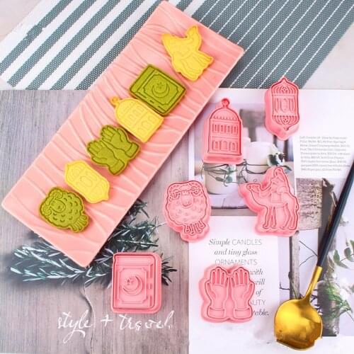 6Pcs EID Mubarak Camel Moon Star Biscuit Mold Cookie Cutters Ramadan Kareem Party Home Decoration Islam Muslim Decor Eid