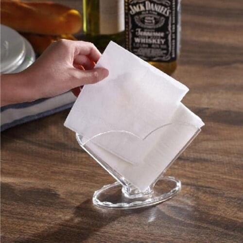 Acrylic Art Tissue Rack Car Home Rhombus Shape Tissue Box Container Towel Napkin Holder For Hotel Restaurant Paper Towel Holders