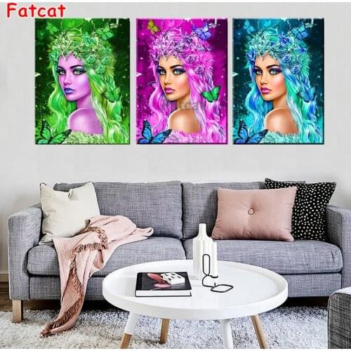 5d Diy diamond painting Pretty Green Woman full picture square drill diamond embroidery rhinestone painting diamond gift PP2150