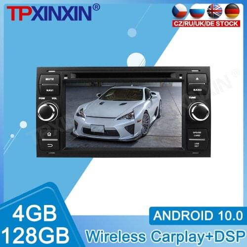 Android 10 4+128GB For Old Ford 2006 Black IPS Full Touch HD Screen Radio Car Multimedia Player GPS Navigation Audio Video DSP