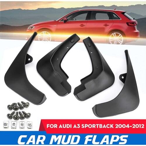 4pcs Car Mud Flaps Mudguards Splash Guards Fender Mudflaps for Audi A3 Sportback 2004 2005 2006 2007 2008 2009 2010 2011 2012