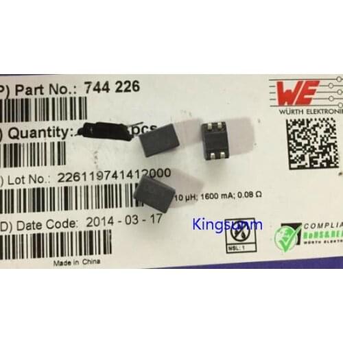 Free shipping 10pcs 744226 WE100 10UH 1.6A SMD inductor choke Voute Wurth original spot