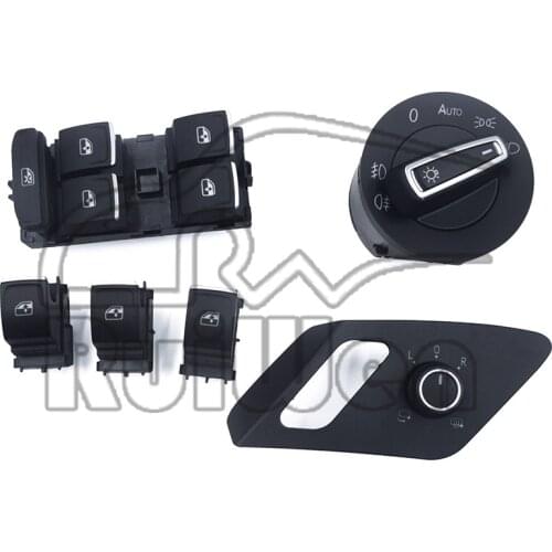 For VW GOlf Mk7 New Driver &Passenger Side Master Window Headlight Mirror Switch Bottons 2013- 2019