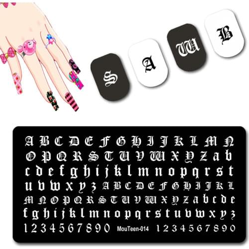 Gothic Old Letters Nail Print Plate Ancient Character Art Stamp Distinctive Alphabet Template Wild Typeface Nails Art Mold #014