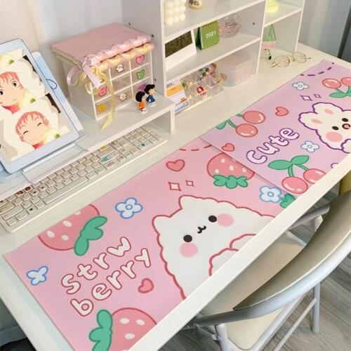Ins Cartoon Mouse Pad Girl Heart Super Large Table Mat Student Waterproof Desktop Pad Large Mouse Pad Antislip Office Stationary