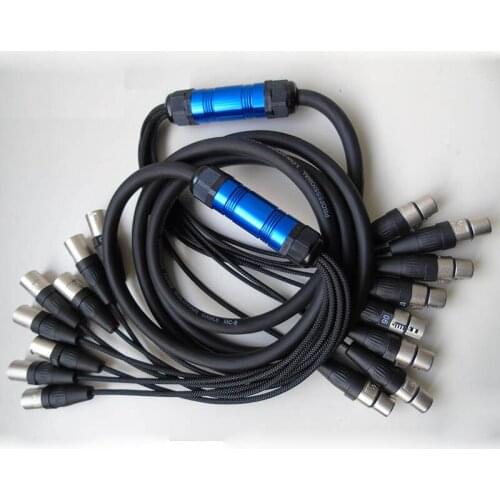 High quality 7FT 12 Channel 3 Pin XLR Snake Cable Male to Female Extension Audio Cord snake cable