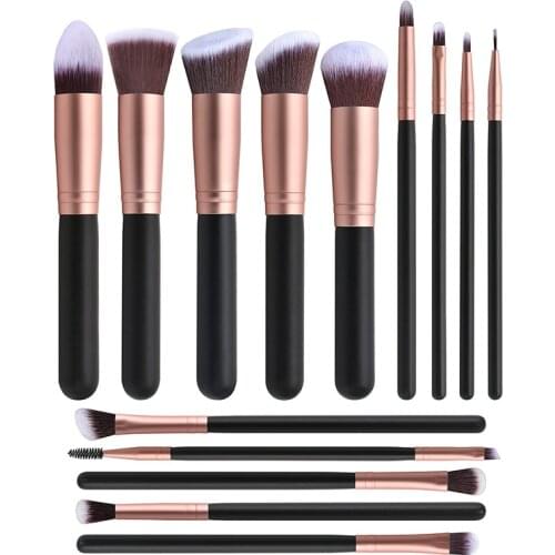 14Pcs/Set Makeup Brushes Premium Synthetic Fiber Hair For Foundation Powder Concealers Eye Shadows Eyebrow Lashes Beauty Care