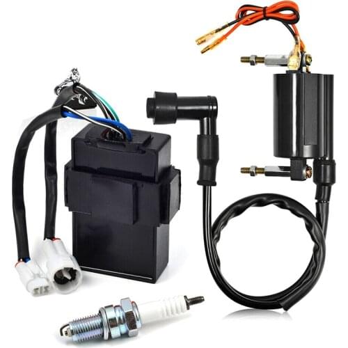 Ignition Coil CDI Box Spark Plug Kit for Kawasaki Bayou 300 KLF300B 1988-2004