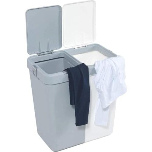 Motek laundry basket organizer double eyed dirty with automatic opening cover