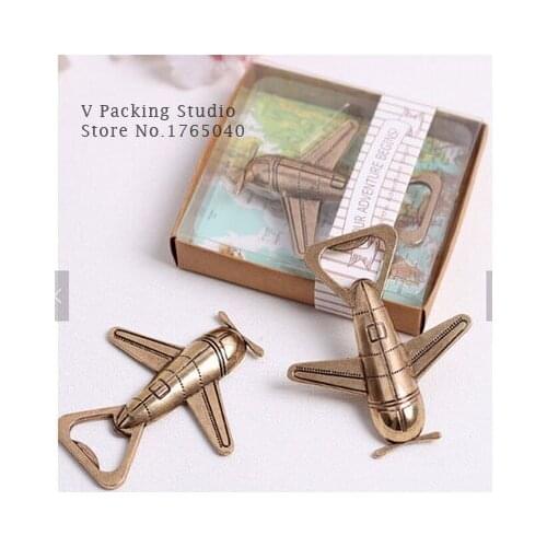 Creative Aircraft Airplane Bottle Opener Adventure Wedding Favor Gift Aircraft Bar Beer Wine Kitchen Tools 200pcs/lot