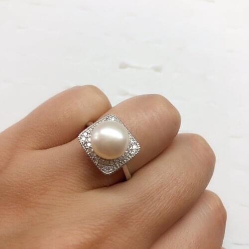 Square Style Ring Base Mountings Findings Settings Adjustable Ring Jewelry Parts Fittings Party Accessories for Pearl Beads