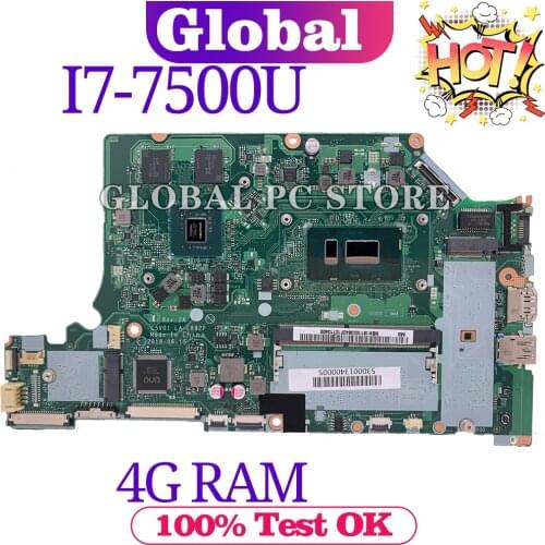 KEFU for laptop motherboard ACER Aspire A515-51G A615-51G C5V01 LA-E892P motherboard mainboard test OK 100% work I7-7500U 4G RAM
