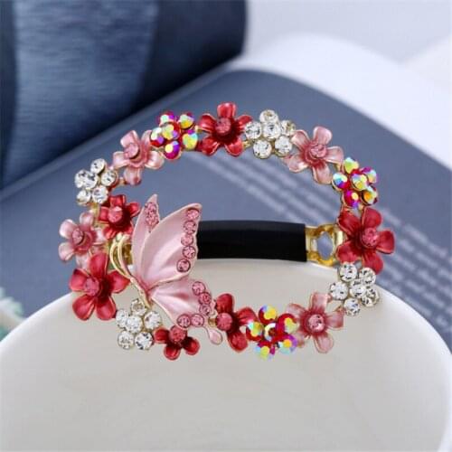 Cute Butterfly Hair Clip Wedding Hair Jewelry Colorful Enamel Flowers Barrettes Crystal Hairpin Hair ornaments Girls Accessories