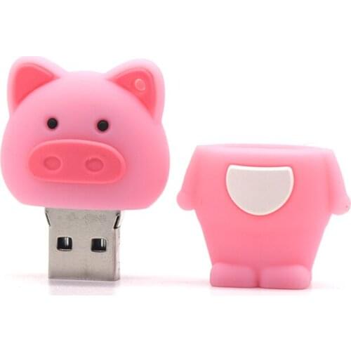 Cartoons Usb Flash Drive 128gb 64gb Cute Pig Memory Stick 32gb Pink Pendrive Usb Stick Pen Drive 16gb 8gb 4gb Animal U Disk