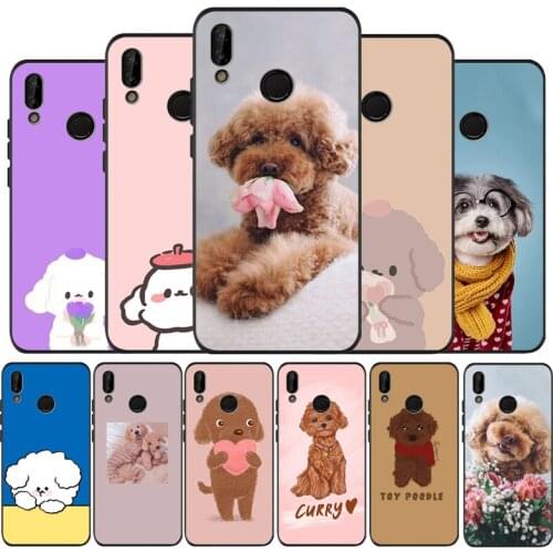Lovely Teddy dog Black Silicone Soft Phone Case For Huawei 40 30 20 10 9 Lite Pro P smart 2019 Y6 Y6 Prime2019 Y9 2018