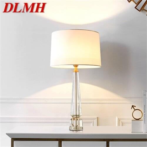 DLMH Table Lamp Brass Modern Simple Crystal LED Desk Light Decoration for Home Bedside