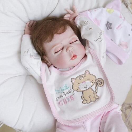 Real true bebe reborn doll full silicone vinyl body reborn baby dolls sleeping newborn babies girl bonecas gift detail painted
