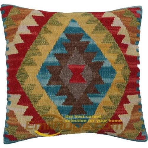 Pillow case 60x60 Handmade Kilim Diy Craft Gift Hand Woven Wool Varies Gorgeou Woolen Decorative
