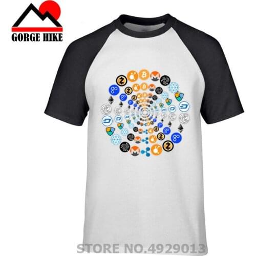 New Cryptocurrency is the future Crypto logos Men T-Shirt All cryptocurrencies t shirt Atom design crypto male Bitcoin tshirt