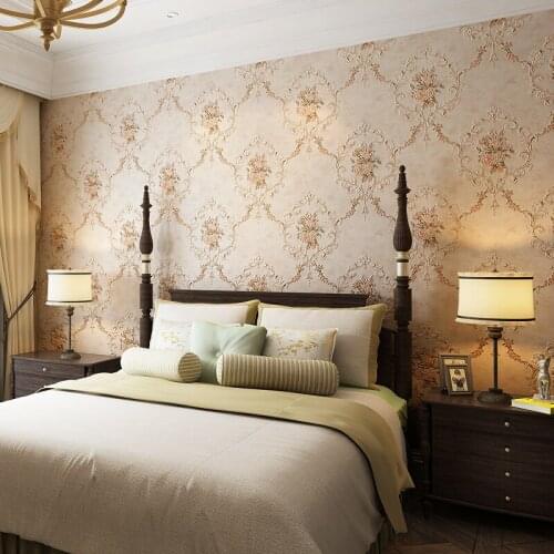 Beibehang American garden wallpaper bedroom living room large flower coexist TV background wall non-woven wallpaper thickened 3d