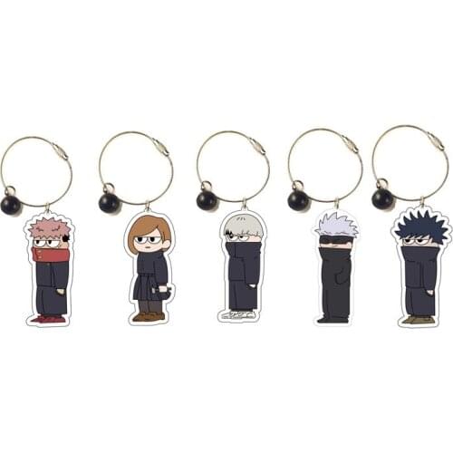 Wholesale Anime Jujutsu Kaisen Satoru Ryoumen Sukuna Itadori Yuuji Key Chains Keychain Cosplay Acrylic Pendant Keyring for Men