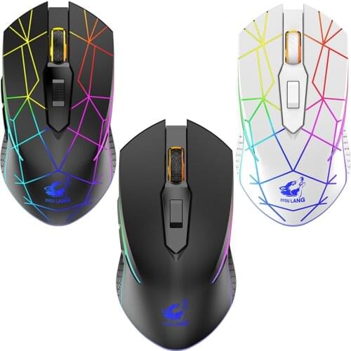 X9 Wireless RGB Luminous Mouse Rechargeable Silent Mechanical Mice 2400 DPI Adjustable Gaming Mouse Mice
