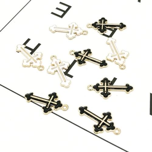Diy Handmade oil drop alloy pendants jewelry making llucky charm cross shell conch diy hand made jewelry accessories