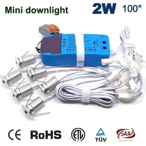 Dimmable and Non-Dim 6PCS/Set + Driver + Cables 2W 180Lm 80Ra Home New Fashion Decoration Downlight 15mm Mini Led Spot Light