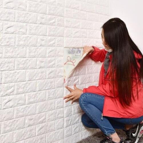 DIY Self Adhensive 3D Brick Wall Stickers Living Room Decor Foam Waterproof Wall Covering Wallpaper For TV Background Kids Room