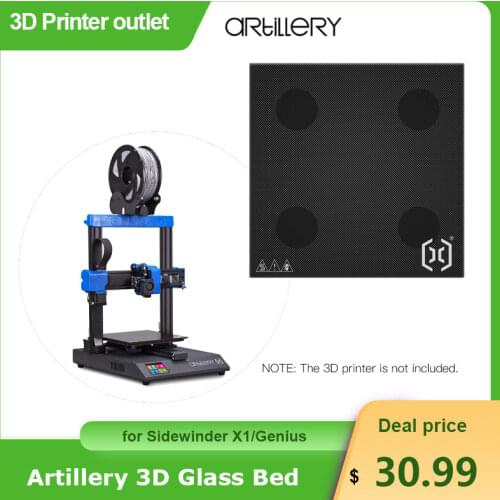 Artillery 3D Printer Glass Bed Platform Carbon Silicon Crystal Glass Print Bed Build Surface for Sidewinder X1/Genius 3D Printer