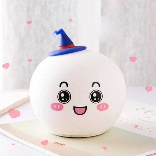 Night Light Gifts for Kids Baby Halloween LED Nursery Bedside Lamp Tap Control Multicolor Silicone Lantern Portable Light