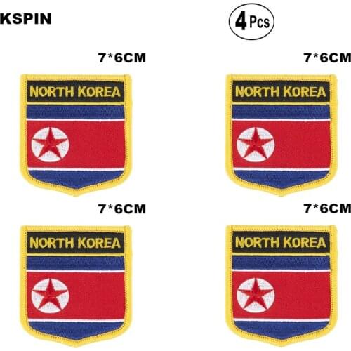 North Korea Shiled Shape flag patches national flag patches for Cothing DIY Decoration